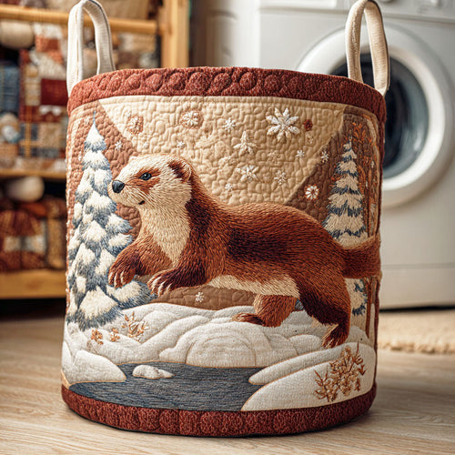 Arctic Weasel Trail Quilted Laundry Basket NCU0NTD519
