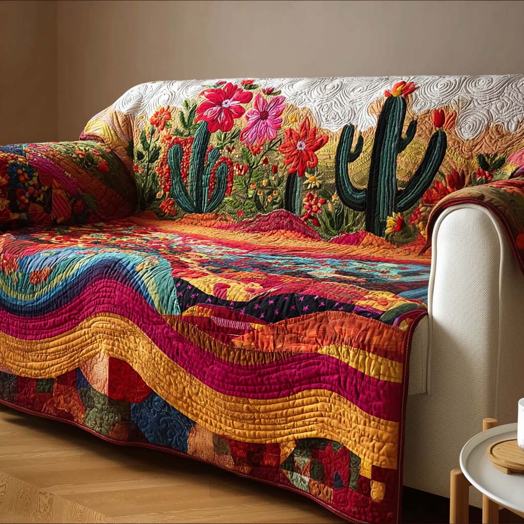 Arizona Bloom Quilted Sofa Cover NCU0NNT2347