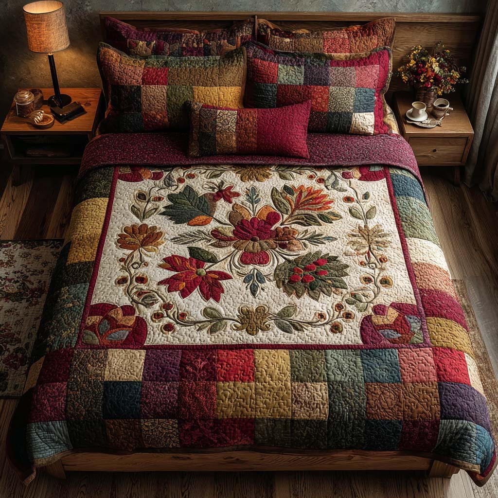 Artisan Meadow 3-Piece Quilted Bedding Set NCU0DQQ0341