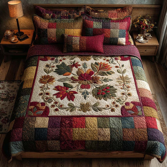 Artisan Meadow 3-Piece Quilted Bedding Set NCU0DQQ0341
