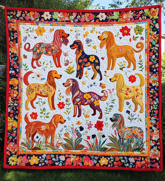 Artistic Golden Retriever Quilted Blanket NCU0DV484