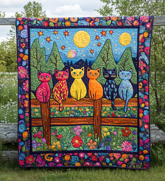 Artistic Night Cat Quilted Blanket NCU0NT1440