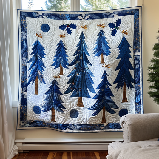 Artistic Christmas Tree Quilted Blanket NCU0PD309