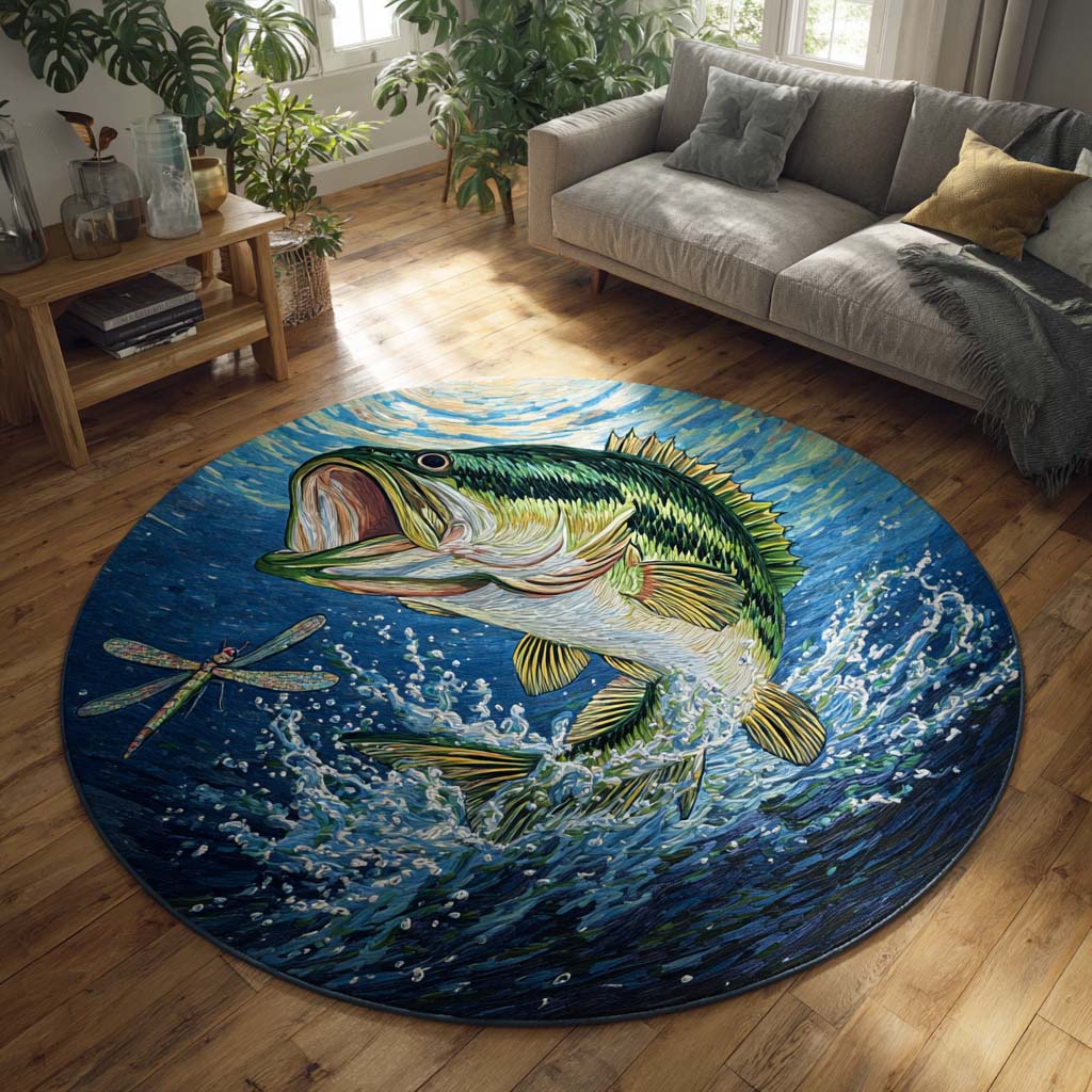 Artistic Fishing Round Carpet NCU0HNH984