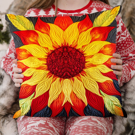 Artistic Sunflower Quilted Pillow Case NCU0DV1054