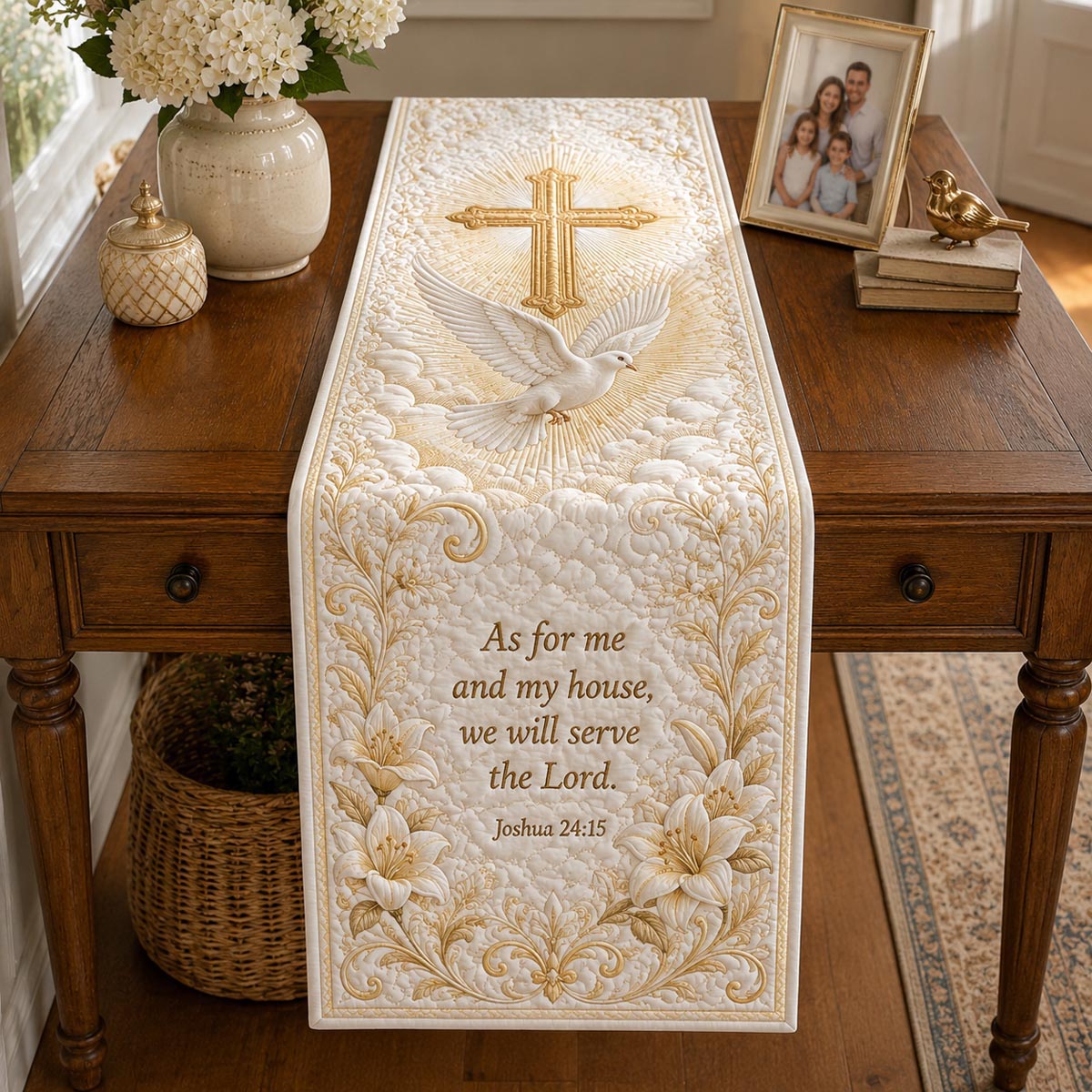 As for Me and My House Quilted Table Runner NCU0DV2293