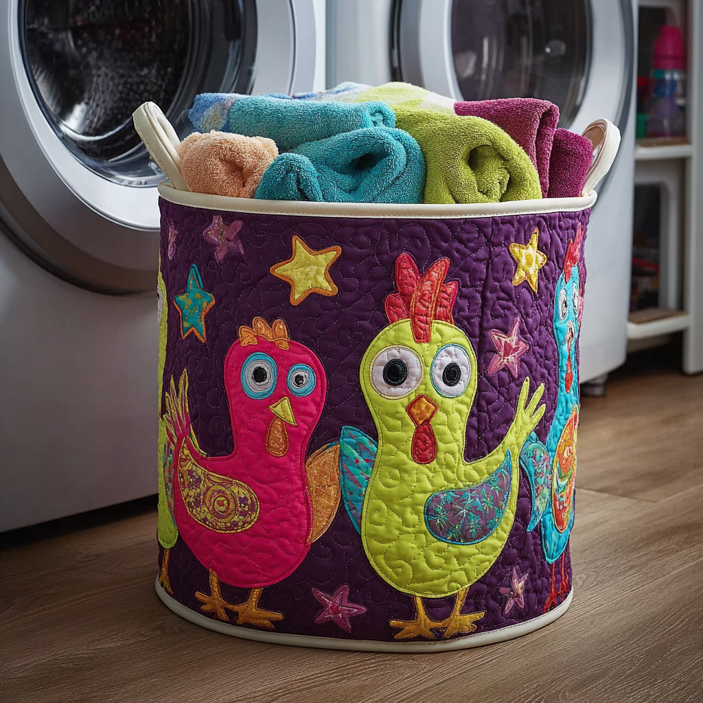 Astral Chicken Quilted Laundry Basket NCU0HNH820