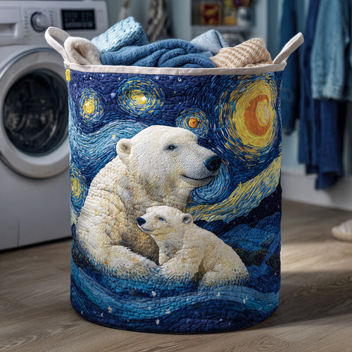 Aurora Polar Bear Quilted Laundry Basket NCU0HNH511
