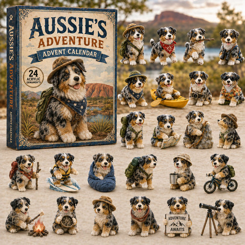 CHRISMAST KICKOFF 40% OFF - Aussie Dog Adventure Advent Calendar 2026 - 24-Day Festive Countdown, Acrylic Charms Blind Box - Gift For Dog Lovers AC0TM100