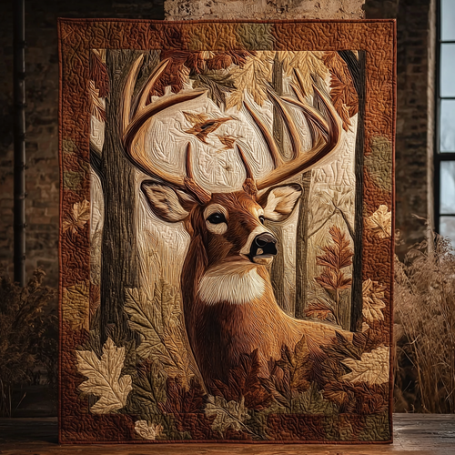 Autumn Antlers Quilted Blanket NCU0DDK1357