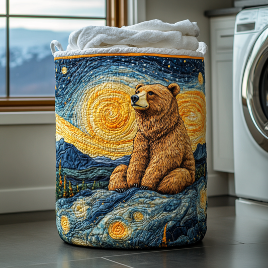 Autumn Bear Quilted Laundry Basket NCU0DDK932