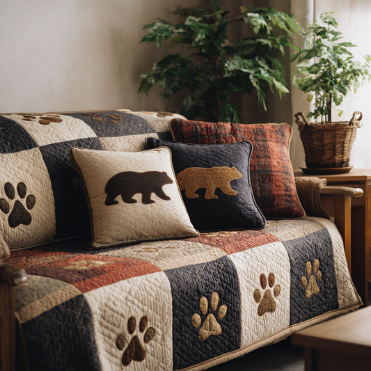Autumn Bear Quilted Sofa Cover NCU0NNT2737