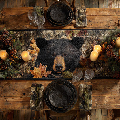 Autumn Bear Walk Quilted Table Runner NCU0HNH418