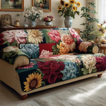 Autumn Bouquet Quilted Sofa Cover NCU0LDH343