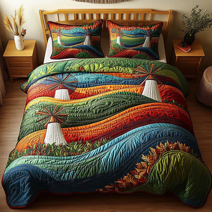 Autumn Breeze 3-Piece Quilted Bedding Set NCU0NNT353