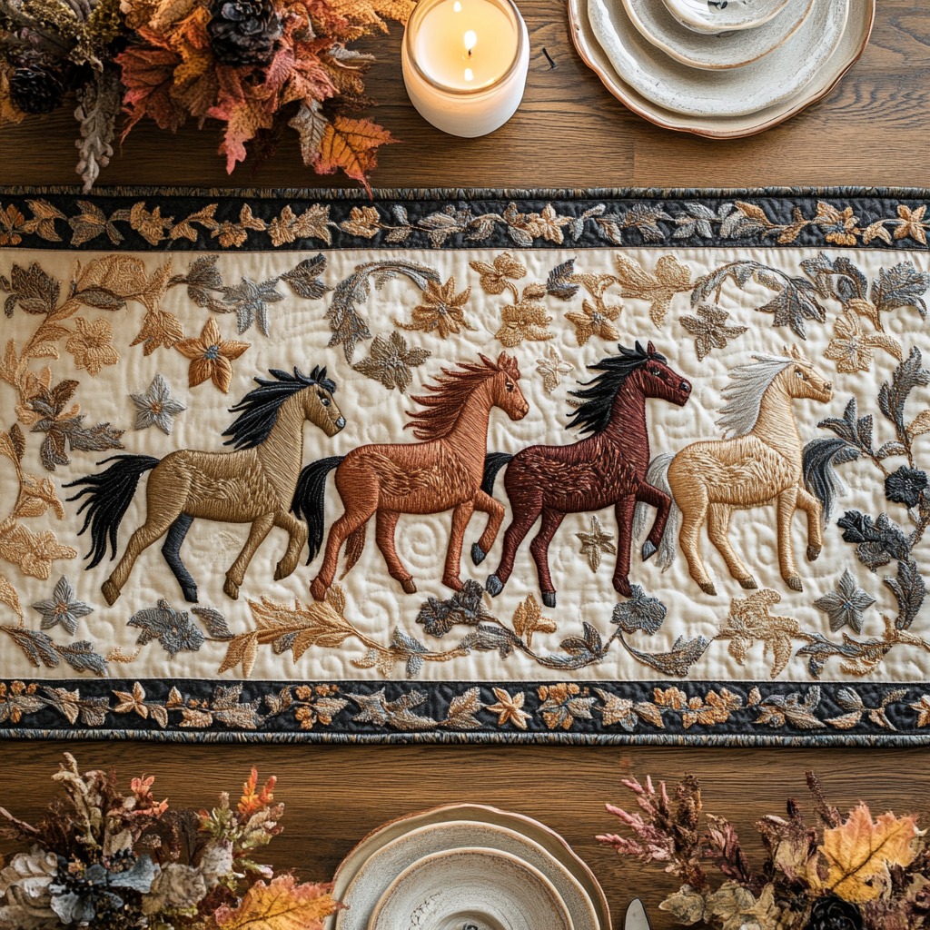Autumn Canter Quilted Table Runner NCU0NVH935