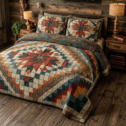 Autumn Canyon Patchwork 3-Piece Quilted Bedding Set NCU0DQQ0703