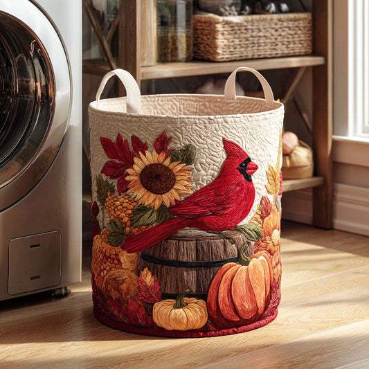 Autumn Cardinal Quilted Laundry Basket NCU0NTD173