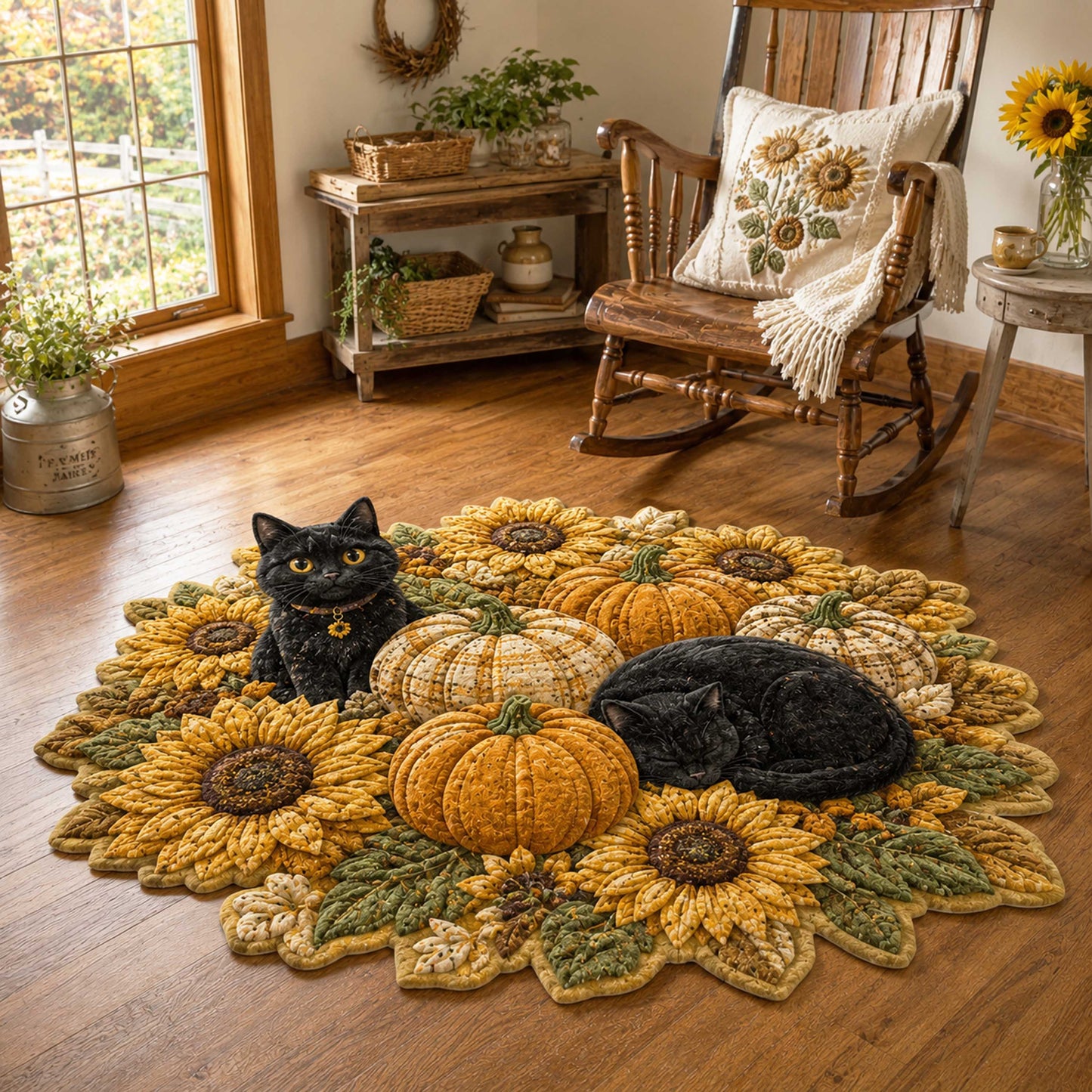 Autumn Cat Custom Shape Area Rug NCU0NTD2158