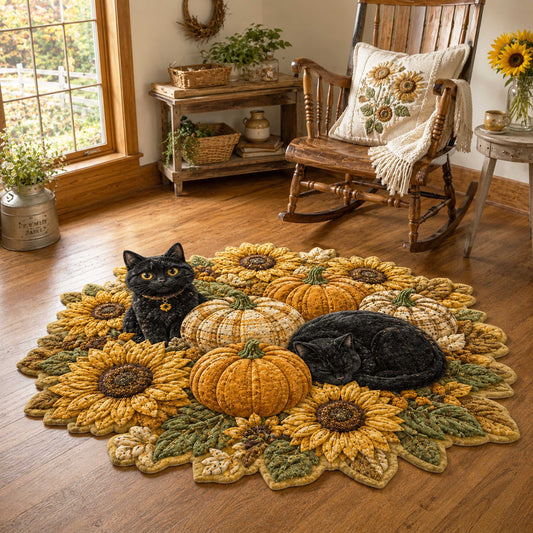 Autumn Cat Custom Shape Area Rug NCU0NTD2158
