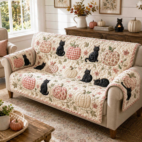 Autumn Cat Quilted Sofa Cover NCU0NTD2118
