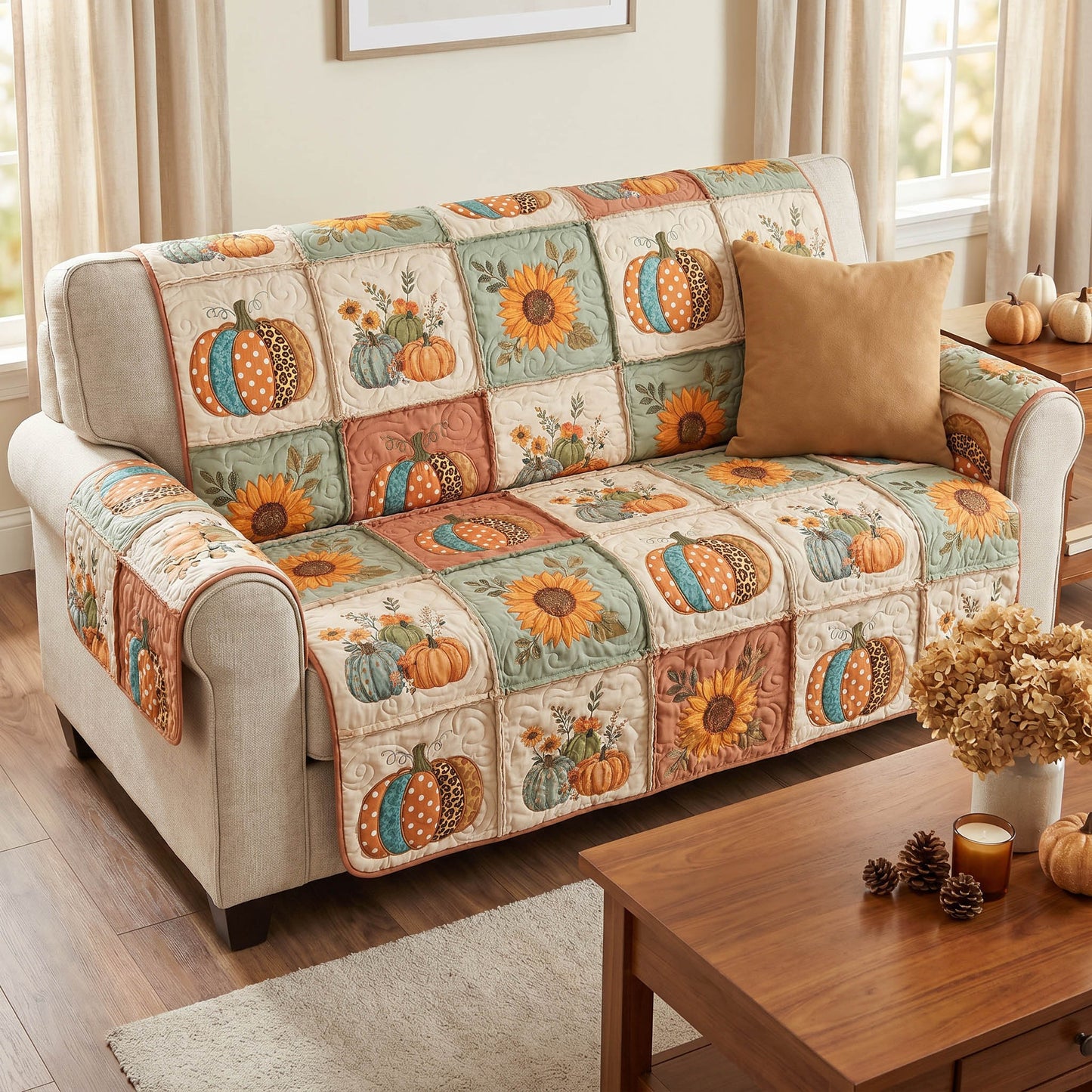 Autumn Cottage Quilted Sofa Cover NCU0NTD2011