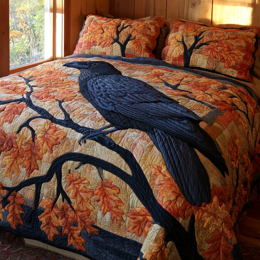 Autumn Crow 3-Piece Quilted Bedding Set NCU0PVL904