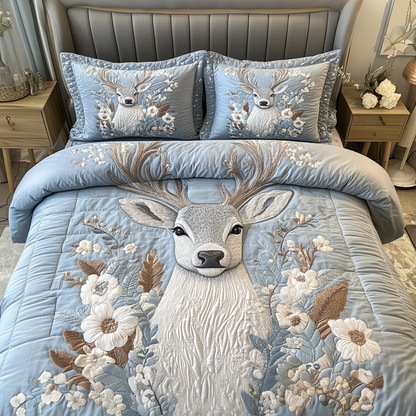 Autumn Deer 3-Piece Quilted Bedding Set NCU0PVL062