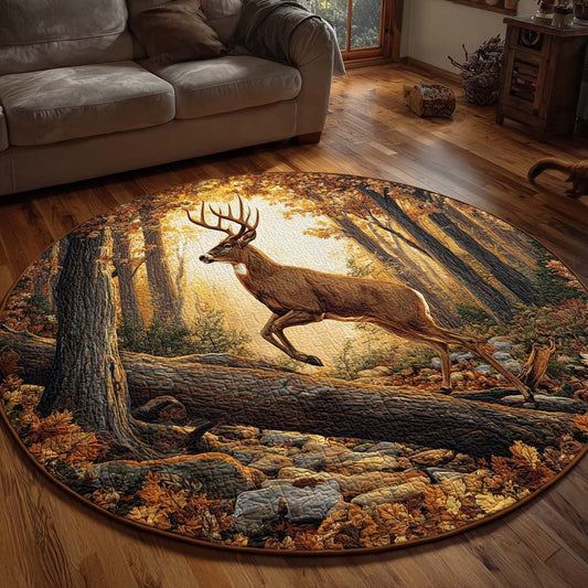 Autumn Deer Quilted Round Mat NCU0NNT1792