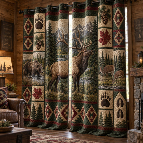 Autumn Elk Meadow Quilted Curtains NCU0PVL1130
