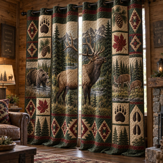 Autumn Elk Meadow Quilted Curtains NCU0PVL1130