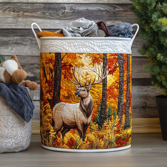 Autumn Elk Trail Quilted Laundry Basket NCU0NNT1423