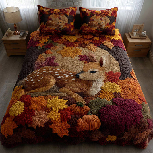 Autumn Fawn 3-Piece Quilted Bedding Set NCU0HNH327