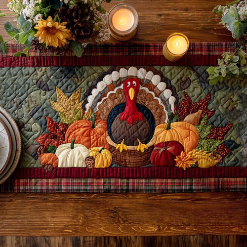 Autumn Feast Quilted Table Runner NCU0PTT1589
