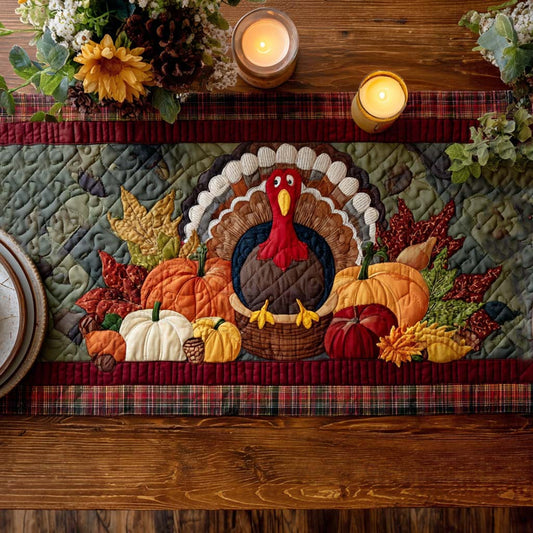 Autumn Feast Quilted Table Runner NCU0PTT1589