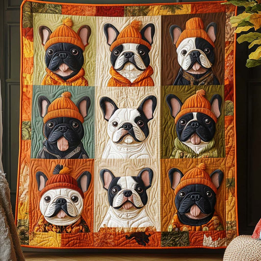 Autumn Frenchie Quilted Blanket NCU0NT1328