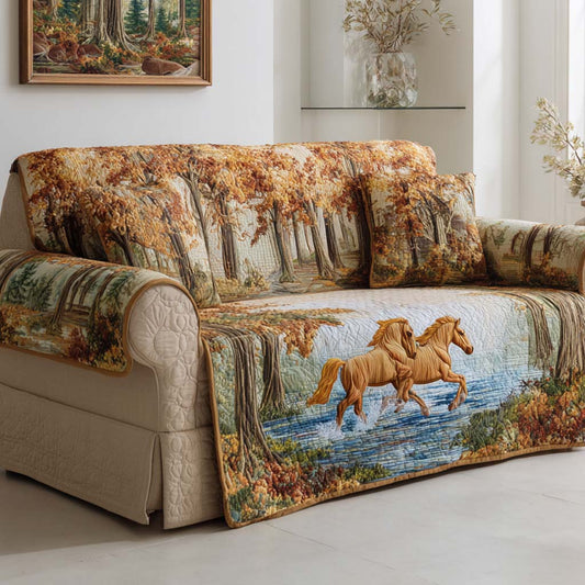 Autumn Gallop Quilted Sofa Cover NCU0NXD1341