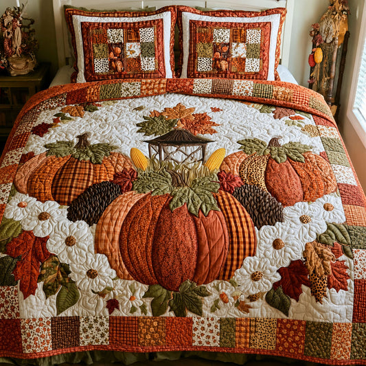 Autumn Garden Joy 3-Piece Quilted Bedding Set NCU0PTT3335