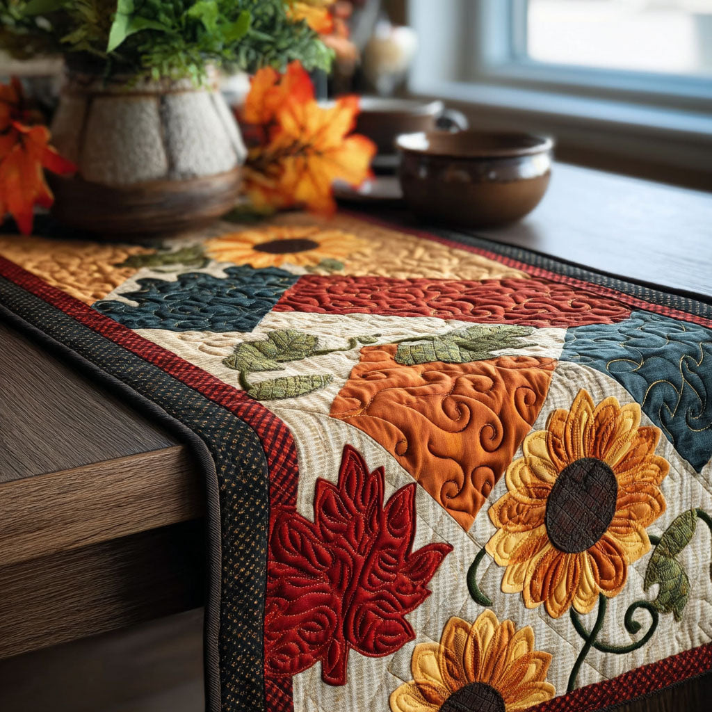 Autumn Gathering Quilted Table Runner NCU0PTT3259
