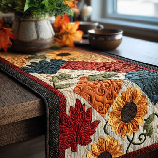Autumn Gathering Quilted Table Runner NCU0PTT3259