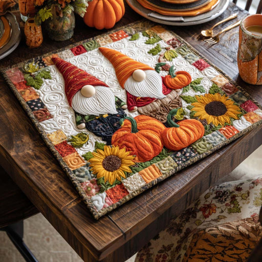Autumn Gnome Blessings Quilted Table Topper NCU0NNT1246