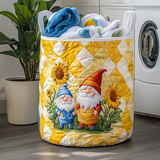Autumn Gnome Charm Quilted Laundry Basket NCU0NNT1369