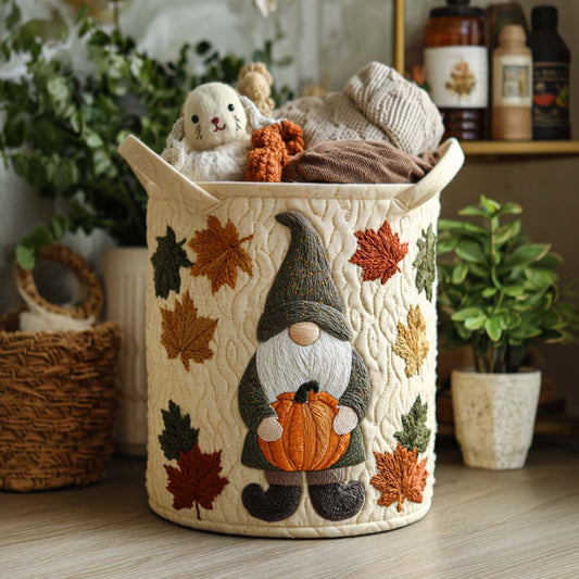 Autumn Gnome Magic Quilted Laundry Basket NCU0NNT1371