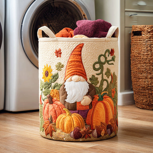 Autumn Gnome Quilted Laundry Basket NCU0NTD319