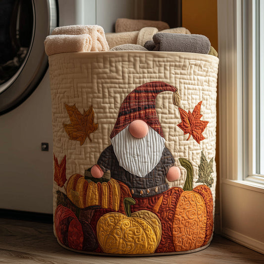Autumn Gnome Quilted Laundry Basket NCU0TH3017