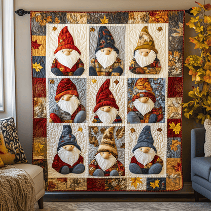 Autumn Gnomes Quilted Blanket NCU0TH1866