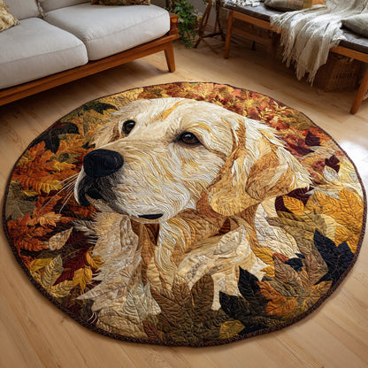 Autumn Golden Retriever Quilted Round Mat NCU0HNH1196