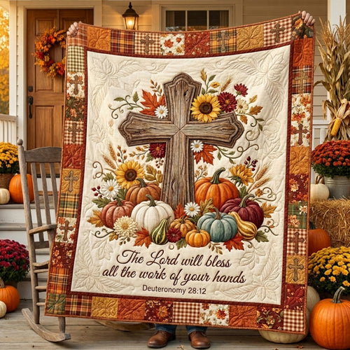 Autumn Grace Abounds Quilted Blanket NCU0PTT3205