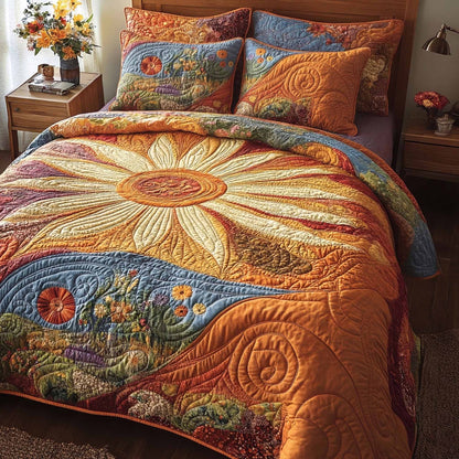 Autumn Halo 3-Piece Quilted Bedding Set NCU0NXD1723