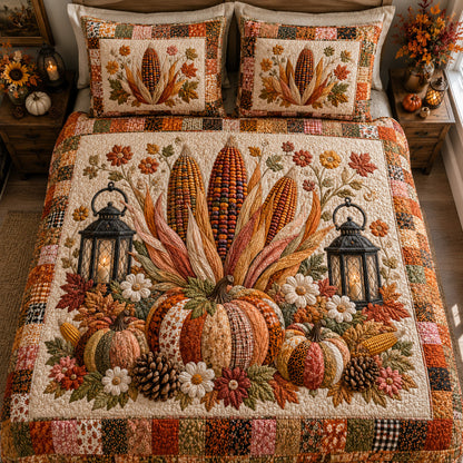Autumn Harvest Glow 3-Piece Quilted Bedding Set NCU0PTT3336